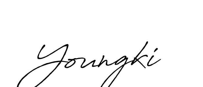 Youngki stylish signature style. Best Handwritten Sign (Antro_Vectra_Bolder) for my name. Handwritten Signature Collection Ideas for my name Youngki. Youngki signature style 7 images and pictures png