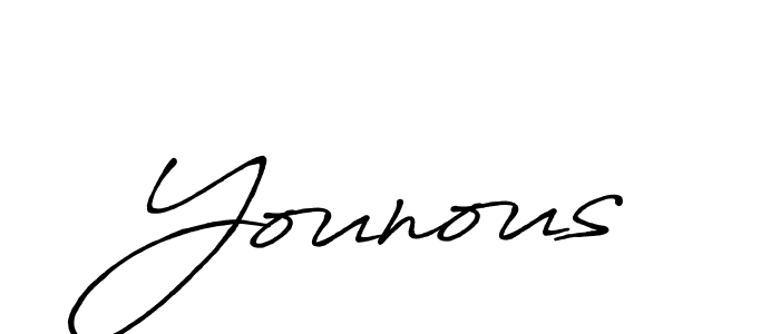 if you are searching for the best signature style for your name Younous. so please give up your signature search. here we have designed multiple signature styles  using Antro_Vectra_Bolder. Younous signature style 7 images and pictures png