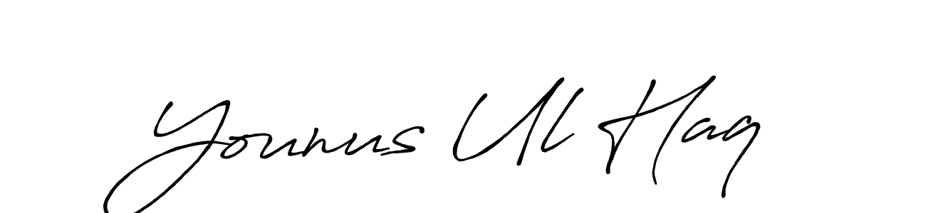 Design your own signature with our free online signature maker. With this signature software, you can create a handwritten (Antro_Vectra_Bolder) signature for name Younus Ul Haq. Younus Ul Haq signature style 7 images and pictures png