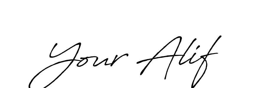 Design your own signature with our free online signature maker. With this signature software, you can create a handwritten (Antro_Vectra_Bolder) signature for name Your Alif. Your Alif signature style 7 images and pictures png