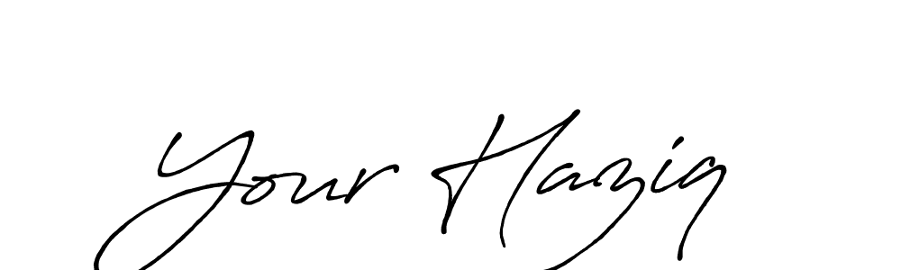 How to make Your Haziq name signature. Use Antro_Vectra_Bolder style for creating short signs online. This is the latest handwritten sign. Your Haziq signature style 7 images and pictures png