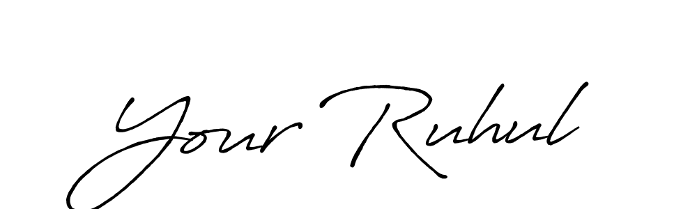 How to make Your Ruhul name signature. Use Antro_Vectra_Bolder style for creating short signs online. This is the latest handwritten sign. Your Ruhul signature style 7 images and pictures png
