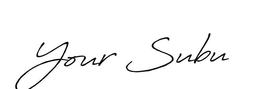 Use a signature maker to create a handwritten signature online. With this signature software, you can design (Antro_Vectra_Bolder) your own signature for name Your Subu. Your Subu signature style 7 images and pictures png