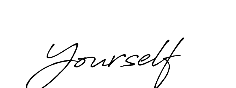 Design your own signature with our free online signature maker. With this signature software, you can create a handwritten (Antro_Vectra_Bolder) signature for name Yourself. Yourself signature style 7 images and pictures png