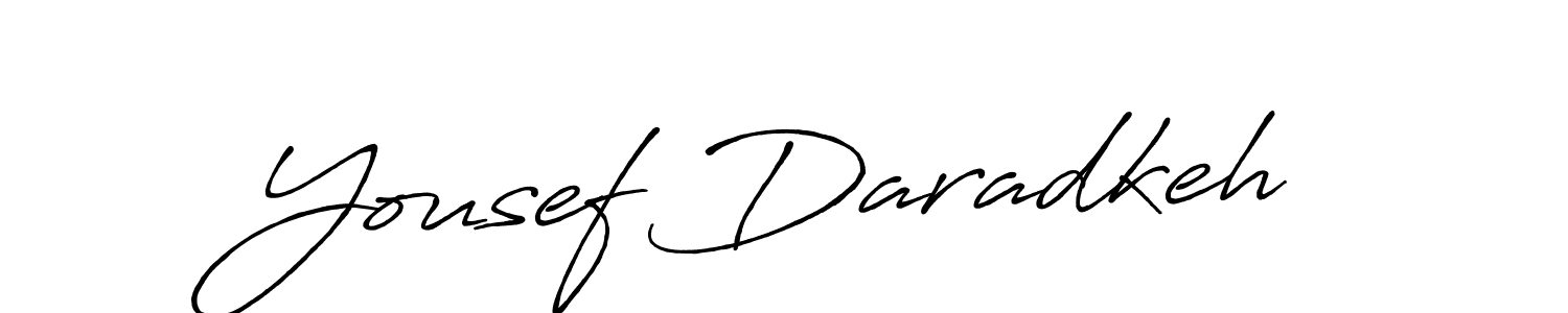 Make a beautiful signature design for name Yousef Daradkeh. With this signature (Antro_Vectra_Bolder) style, you can create a handwritten signature for free. Yousef Daradkeh signature style 7 images and pictures png