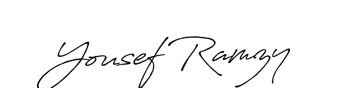 Make a beautiful signature design for name Yousef Ramzy. With this signature (Antro_Vectra_Bolder) style, you can create a handwritten signature for free. Yousef Ramzy signature style 7 images and pictures png