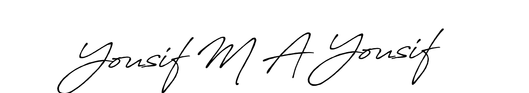 It looks lik you need a new signature style for name Yousif M A Yousif. Design unique handwritten (Antro_Vectra_Bolder) signature with our free signature maker in just a few clicks. Yousif M A Yousif signature style 7 images and pictures png