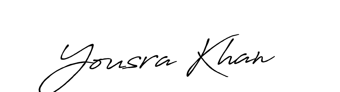 Create a beautiful signature design for name Yousra Khan. With this signature (Antro_Vectra_Bolder) fonts, you can make a handwritten signature for free. Yousra Khan signature style 7 images and pictures png