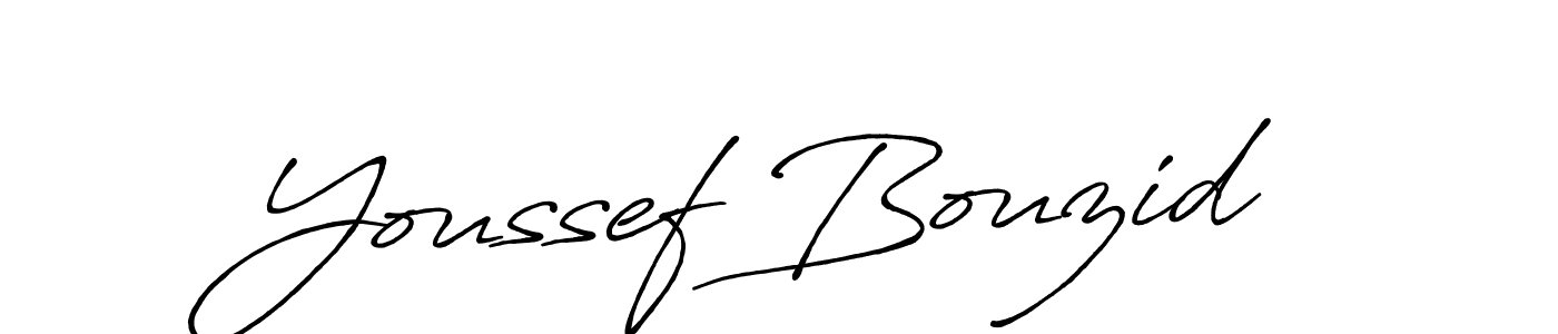 How to make Youssef Bouzid name signature. Use Antro_Vectra_Bolder style for creating short signs online. This is the latest handwritten sign. Youssef Bouzid signature style 7 images and pictures png