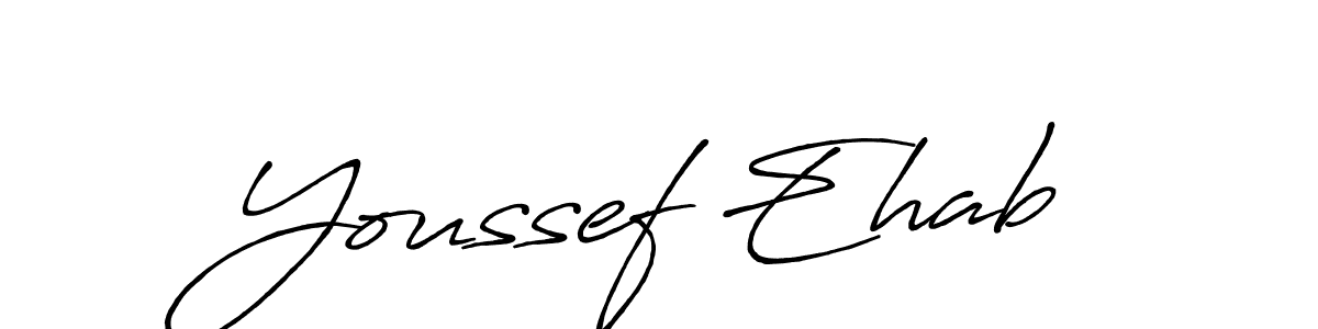 How to make Youssef Ehab name signature. Use Antro_Vectra_Bolder style for creating short signs online. This is the latest handwritten sign. Youssef Ehab signature style 7 images and pictures png