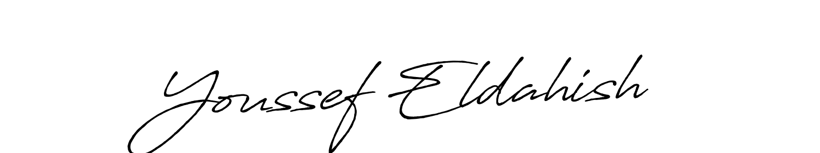 Youssef Eldahish stylish signature style. Best Handwritten Sign (Antro_Vectra_Bolder) for my name. Handwritten Signature Collection Ideas for my name Youssef Eldahish. Youssef Eldahish signature style 7 images and pictures png