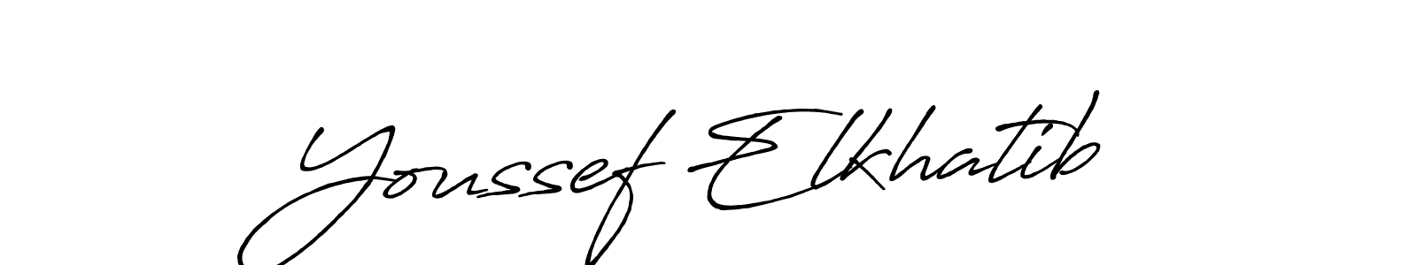 Use a signature maker to create a handwritten signature online. With this signature software, you can design (Antro_Vectra_Bolder) your own signature for name Youssef Elkhatib. Youssef Elkhatib signature style 7 images and pictures png
