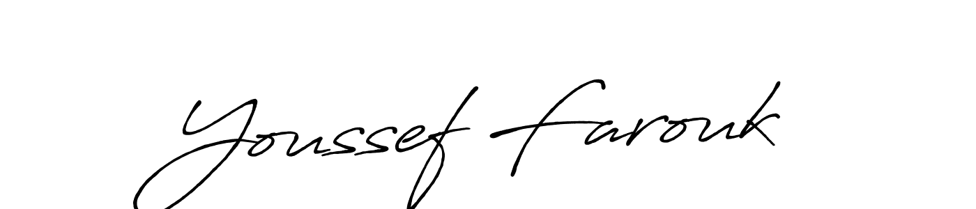 Make a beautiful signature design for name Youssef Farouk. With this signature (Antro_Vectra_Bolder) style, you can create a handwritten signature for free. Youssef Farouk signature style 7 images and pictures png