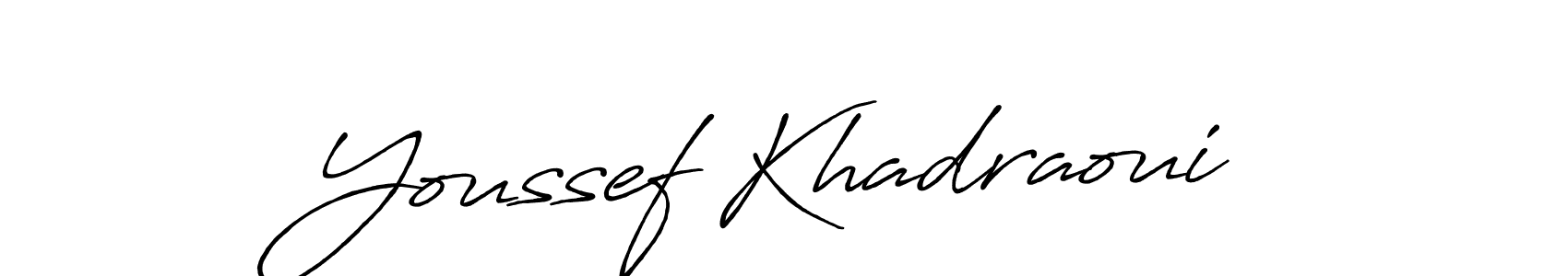 Design your own signature with our free online signature maker. With this signature software, you can create a handwritten (Antro_Vectra_Bolder) signature for name Youssef Khadraoui. Youssef Khadraoui signature style 7 images and pictures png