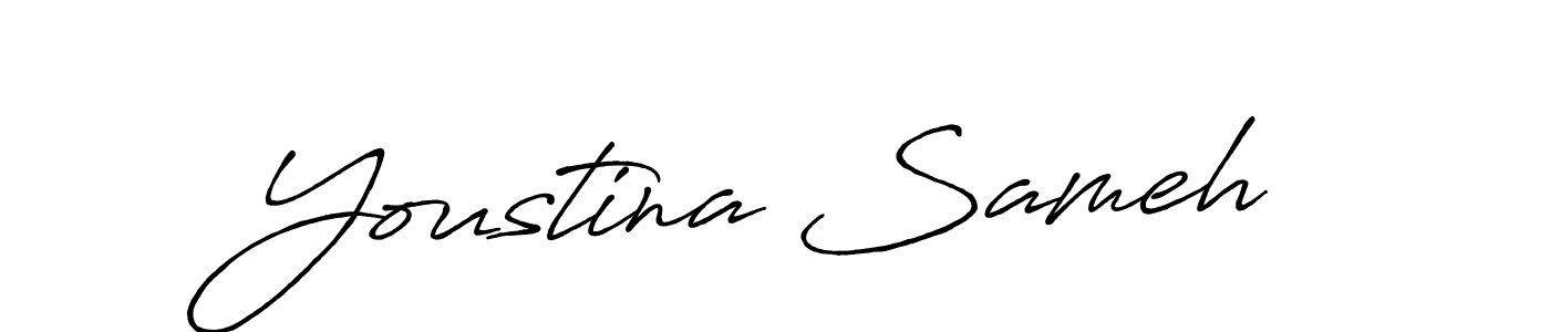 Also You can easily find your signature by using the search form. We will create Youstina Sameh name handwritten signature images for you free of cost using Antro_Vectra_Bolder sign style. Youstina Sameh signature style 7 images and pictures png