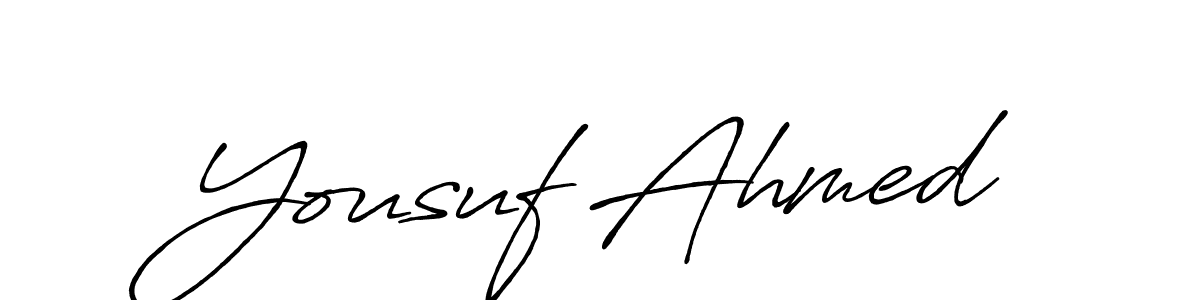 Design your own signature with our free online signature maker. With this signature software, you can create a handwritten (Antro_Vectra_Bolder) signature for name Yousuf Ahmed. Yousuf Ahmed signature style 7 images and pictures png