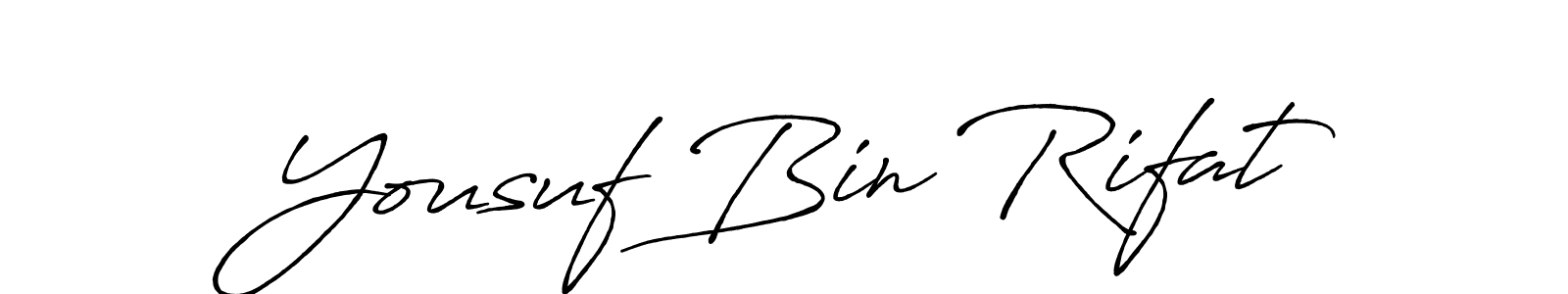 Design your own signature with our free online signature maker. With this signature software, you can create a handwritten (Antro_Vectra_Bolder) signature for name Yousuf Bin Rifat. Yousuf Bin Rifat signature style 7 images and pictures png