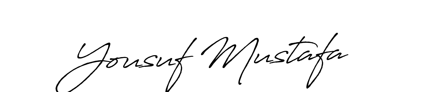 Create a beautiful signature design for name Yousuf Mustafa. With this signature (Antro_Vectra_Bolder) fonts, you can make a handwritten signature for free. Yousuf Mustafa signature style 7 images and pictures png