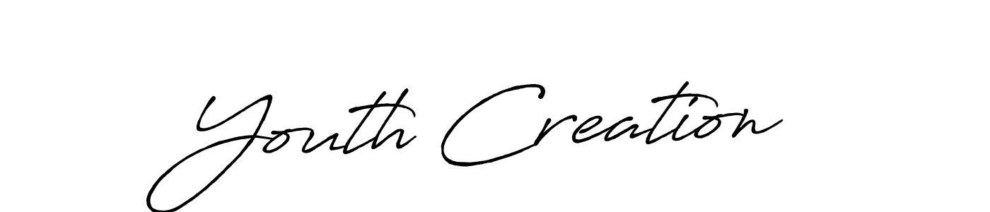 How to make Youth Creation name signature. Use Antro_Vectra_Bolder style for creating short signs online. This is the latest handwritten sign. Youth Creation signature style 7 images and pictures png
