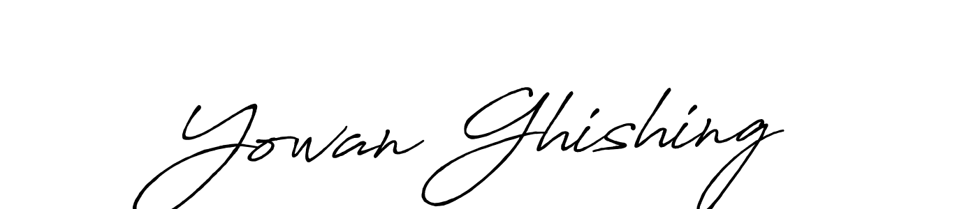 Yowan Ghishing stylish signature style. Best Handwritten Sign (Antro_Vectra_Bolder) for my name. Handwritten Signature Collection Ideas for my name Yowan Ghishing. Yowan Ghishing signature style 7 images and pictures png