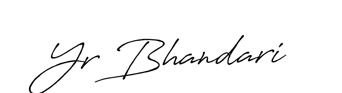 Create a beautiful signature design for name Yr Bhandari. With this signature (Antro_Vectra_Bolder) fonts, you can make a handwritten signature for free. Yr Bhandari signature style 7 images and pictures png