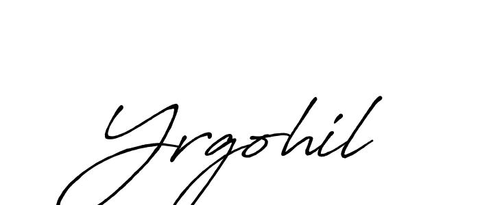 if you are searching for the best signature style for your name Yrgohil. so please give up your signature search. here we have designed multiple signature styles  using Antro_Vectra_Bolder. Yrgohil signature style 7 images and pictures png