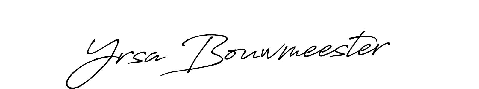 Create a beautiful signature design for name Yrsa Bouwmeester. With this signature (Antro_Vectra_Bolder) fonts, you can make a handwritten signature for free. Yrsa Bouwmeester signature style 7 images and pictures png