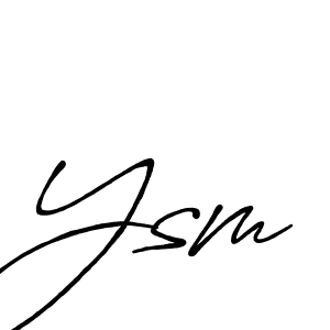 Create a beautiful signature design for name Ysm. With this signature (Antro_Vectra_Bolder) fonts, you can make a handwritten signature for free. Ysm signature style 7 images and pictures png
