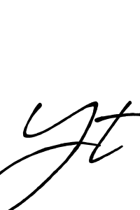 Design your own signature with our free online signature maker. With this signature software, you can create a handwritten (Antro_Vectra_Bolder) signature for name Yt. Yt signature style 7 images and pictures png
