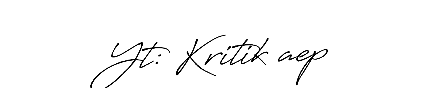 Create a beautiful signature design for name Yt: Kritik×aep. With this signature (Antro_Vectra_Bolder) fonts, you can make a handwritten signature for free. Yt: Kritik×aep signature style 7 images and pictures png