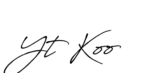 You should practise on your own different ways (Antro_Vectra_Bolder) to write your name (Yt Koo) in signature. don't let someone else do it for you. Yt Koo signature style 7 images and pictures png