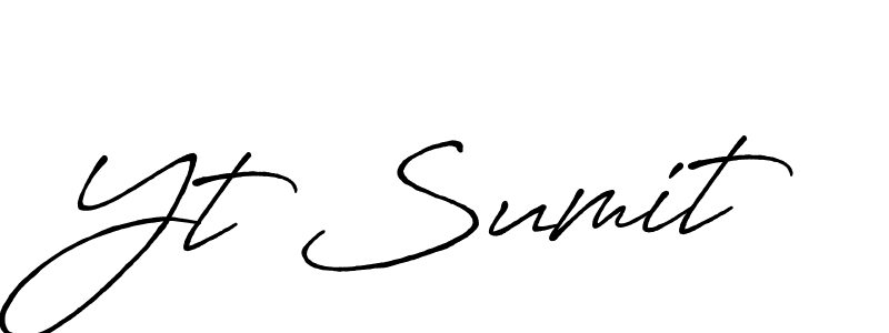 Use a signature maker to create a handwritten signature online. With this signature software, you can design (Antro_Vectra_Bolder) your own signature for name Yt Sumit. Yt Sumit signature style 7 images and pictures png