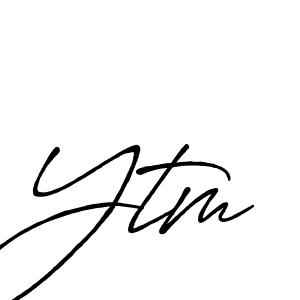 Create a beautiful signature design for name Ytm. With this signature (Antro_Vectra_Bolder) fonts, you can make a handwritten signature for free. Ytm signature style 7 images and pictures png