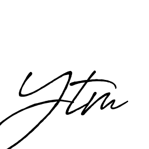 Create a beautiful signature design for name Ytm. With this signature (Antro_Vectra_Bolder) fonts, you can make a handwritten signature for free. Ytm signature style 7 images and pictures png