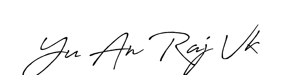 Also You can easily find your signature by using the search form. We will create Yu An Raj Vk name handwritten signature images for you free of cost using Antro_Vectra_Bolder sign style. Yu An Raj Vk signature style 7 images and pictures png