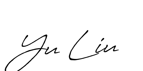How to make Yu Liu name signature. Use Antro_Vectra_Bolder style for creating short signs online. This is the latest handwritten sign. Yu Liu signature style 7 images and pictures png