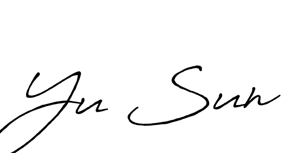 Make a beautiful signature design for name Yu Sun. With this signature (Antro_Vectra_Bolder) style, you can create a handwritten signature for free. Yu Sun signature style 7 images and pictures png