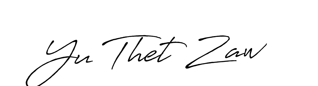 Design your own signature with our free online signature maker. With this signature software, you can create a handwritten (Antro_Vectra_Bolder) signature for name Yu Thet Zaw. Yu Thet Zaw signature style 7 images and pictures png