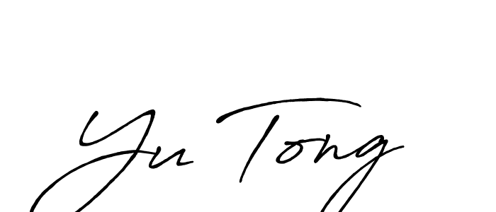 Make a beautiful signature design for name Yu Tong. With this signature (Antro_Vectra_Bolder) style, you can create a handwritten signature for free. Yu Tong signature style 7 images and pictures png