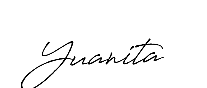 Design your own signature with our free online signature maker. With this signature software, you can create a handwritten (Antro_Vectra_Bolder) signature for name Yuanita. Yuanita signature style 7 images and pictures png