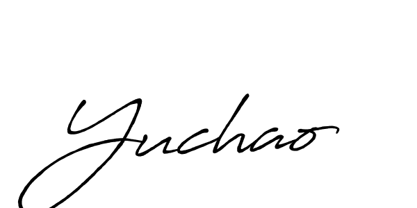 How to make Yuchao signature? Antro_Vectra_Bolder is a professional autograph style. Create handwritten signature for Yuchao name. Yuchao signature style 7 images and pictures png