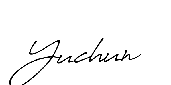 How to make Yuchun name signature. Use Antro_Vectra_Bolder style for creating short signs online. This is the latest handwritten sign. Yuchun signature style 7 images and pictures png
