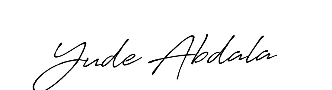 Also You can easily find your signature by using the search form. We will create Yude Abdala name handwritten signature images for you free of cost using Antro_Vectra_Bolder sign style. Yude Abdala signature style 7 images and pictures png