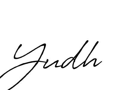 How to make Yudh name signature. Use Antro_Vectra_Bolder style for creating short signs online. This is the latest handwritten sign. Yudh signature style 7 images and pictures png