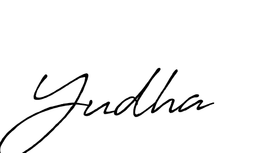 How to make Yudha name signature. Use Antro_Vectra_Bolder style for creating short signs online. This is the latest handwritten sign. Yudha signature style 7 images and pictures png