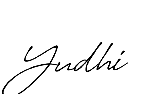 Create a beautiful signature design for name Yudhi. With this signature (Antro_Vectra_Bolder) fonts, you can make a handwritten signature for free. Yudhi signature style 7 images and pictures png