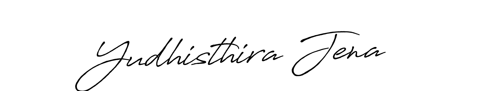 How to make Yudhisthira Jena name signature. Use Antro_Vectra_Bolder style for creating short signs online. This is the latest handwritten sign. Yudhisthira Jena signature style 7 images and pictures png