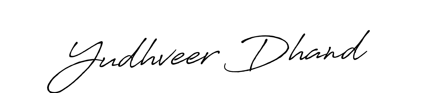 Create a beautiful signature design for name Yudhveer Dhand. With this signature (Antro_Vectra_Bolder) fonts, you can make a handwritten signature for free. Yudhveer Dhand signature style 7 images and pictures png