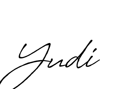 Yudi stylish signature style. Best Handwritten Sign (Antro_Vectra_Bolder) for my name. Handwritten Signature Collection Ideas for my name Yudi. Yudi signature style 7 images and pictures png