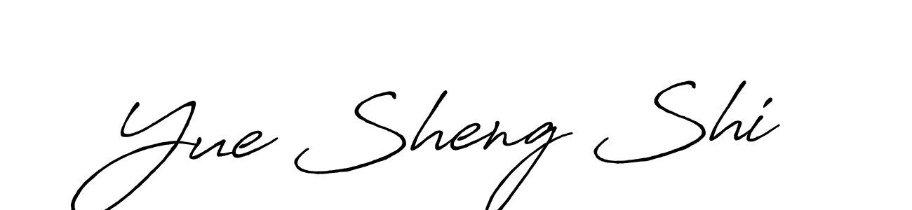 The best way (Antro_Vectra_Bolder) to make a short signature is to pick only two or three words in your name. The name Yue Sheng Shi include a total of six letters. For converting this name. Yue Sheng Shi signature style 7 images and pictures png